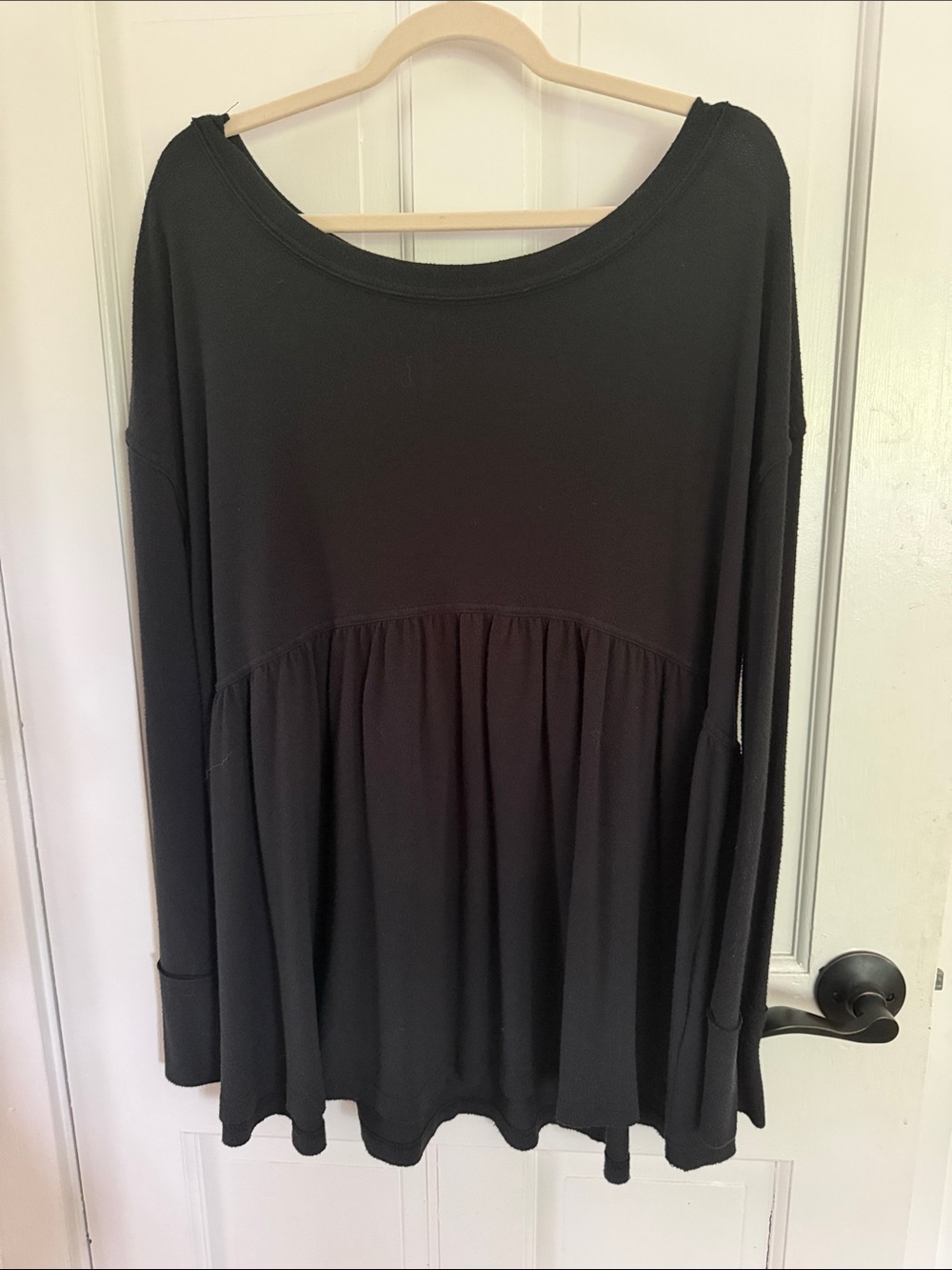 Free People Black Long Sleeve Tunic Top